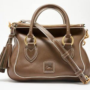 Dooney & Bourke Florentine Leather Small Satchel Brown/Elephant